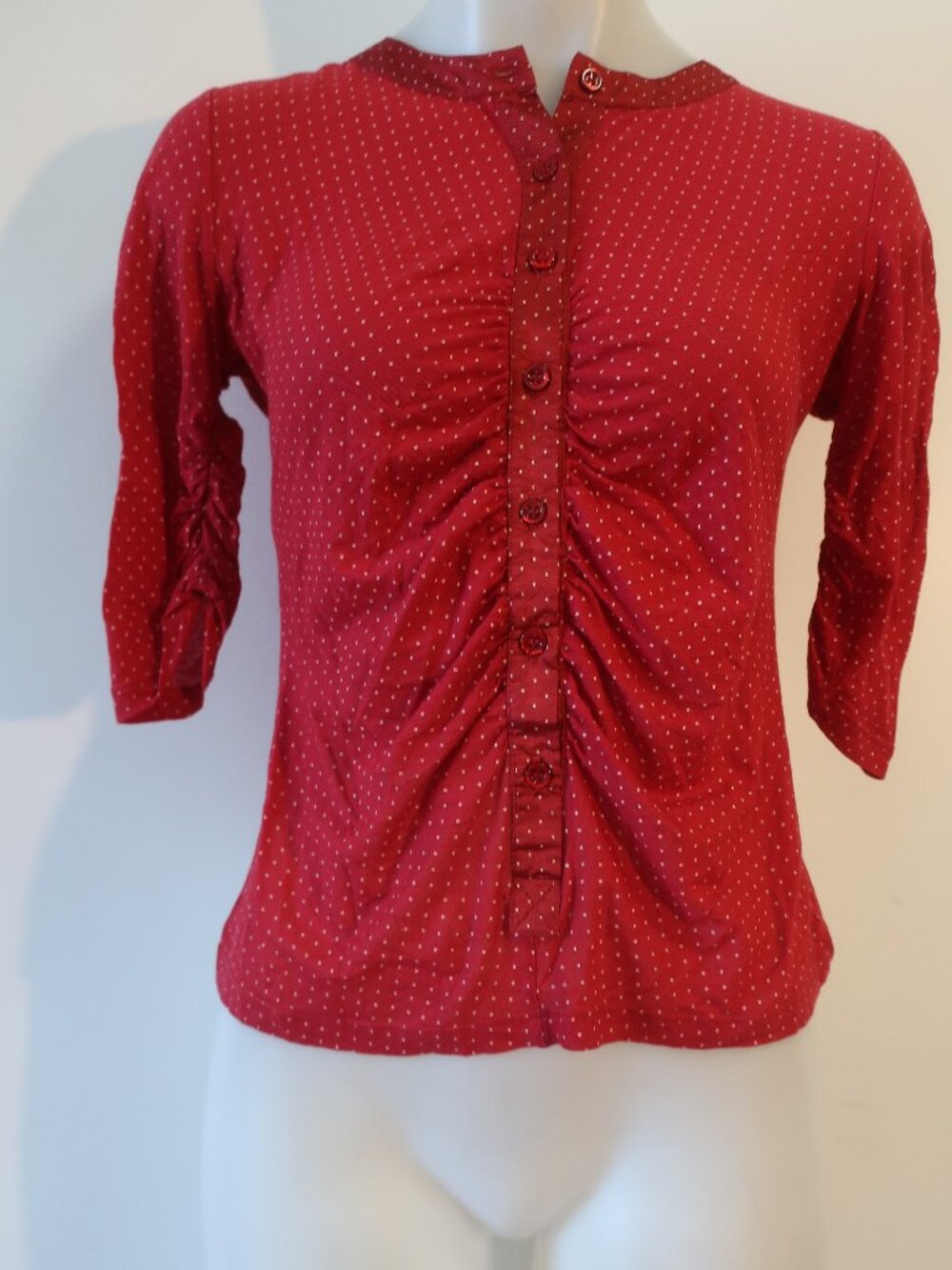 Womens Moschino Cheap and Chic (Item- 165) Red Pink Polka Dot Top Blouse 8